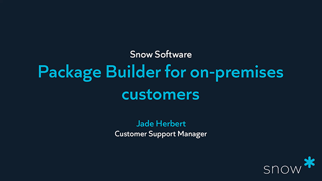 Package Builder for on-premises customers