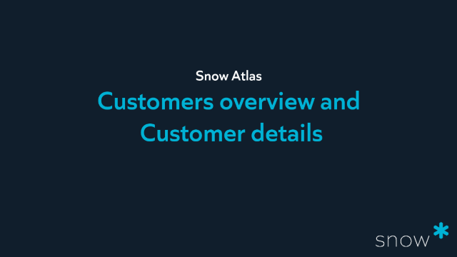 Customers overview and Customer details