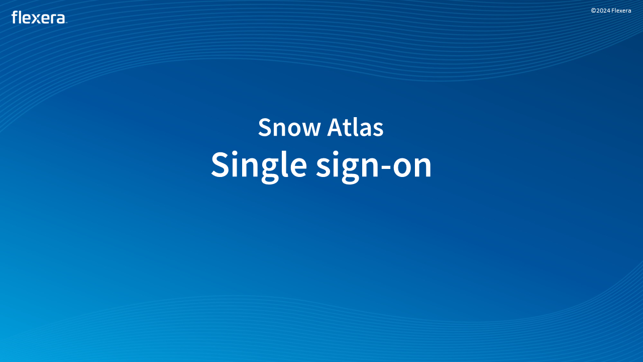 Single sign-on in Snow Atlas