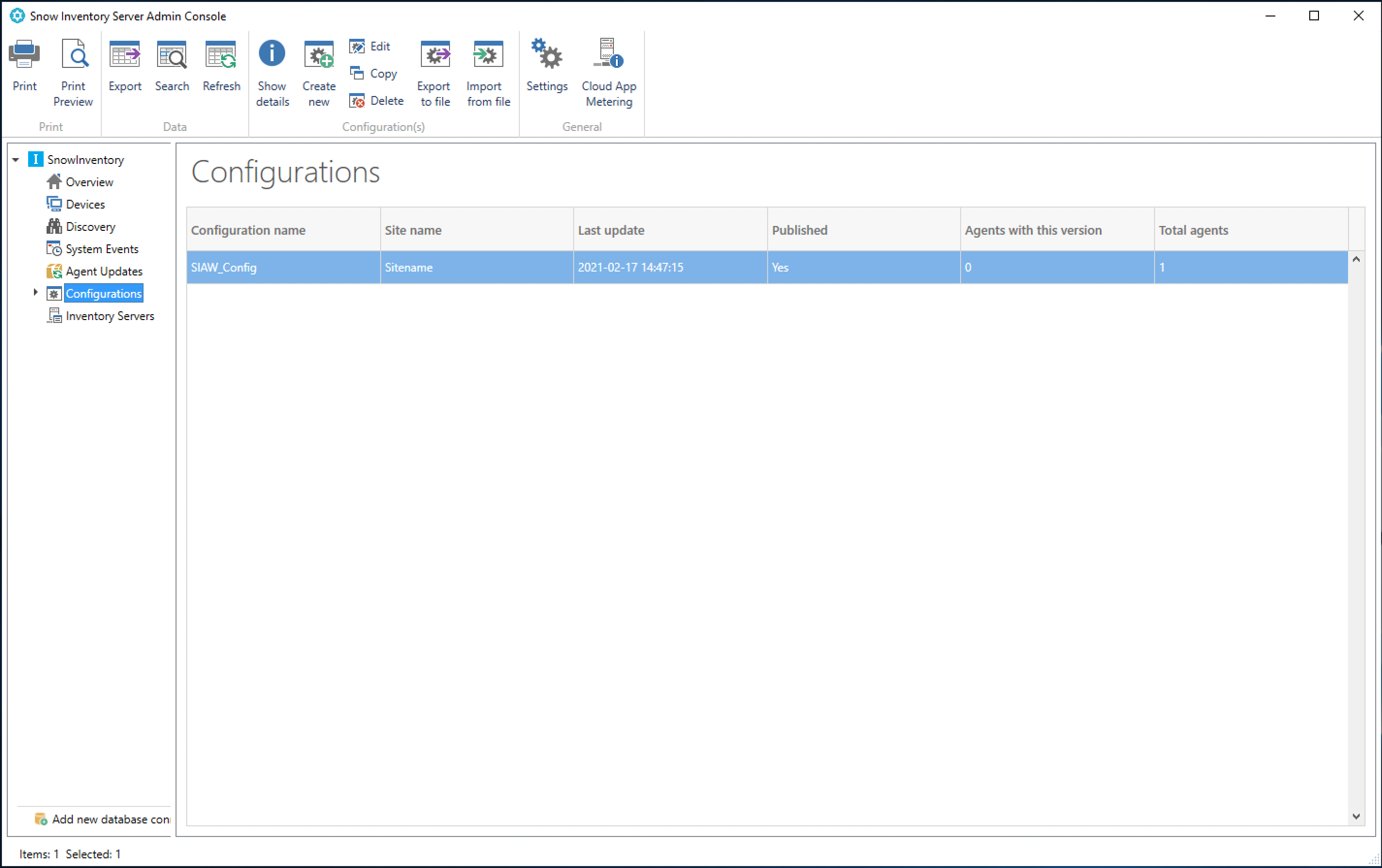 Snow Inventory Server Admin Console screenshot 1